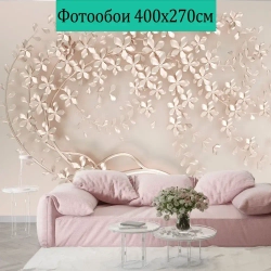 Фотообои 400х270 см винил на флизелине "Дерево 3D", Арт. 14-670, фактура Крошка, плотность 230 г/м2