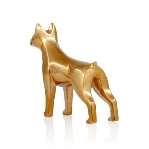 Статуэтка Доберман - фигурка в виде собаки из бронзы, вид сзади полубоком 2