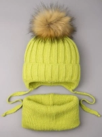 Шапка зимняя вязаная и снуд для детей