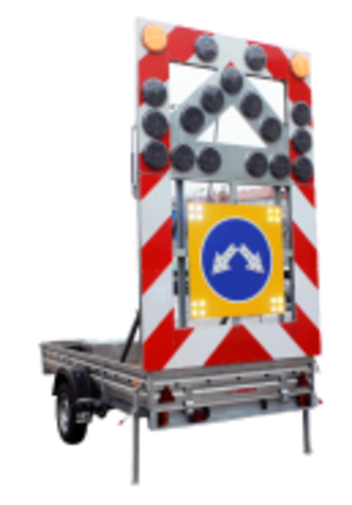 Сигнальный прицеп прикрытия одноосный 1 знак