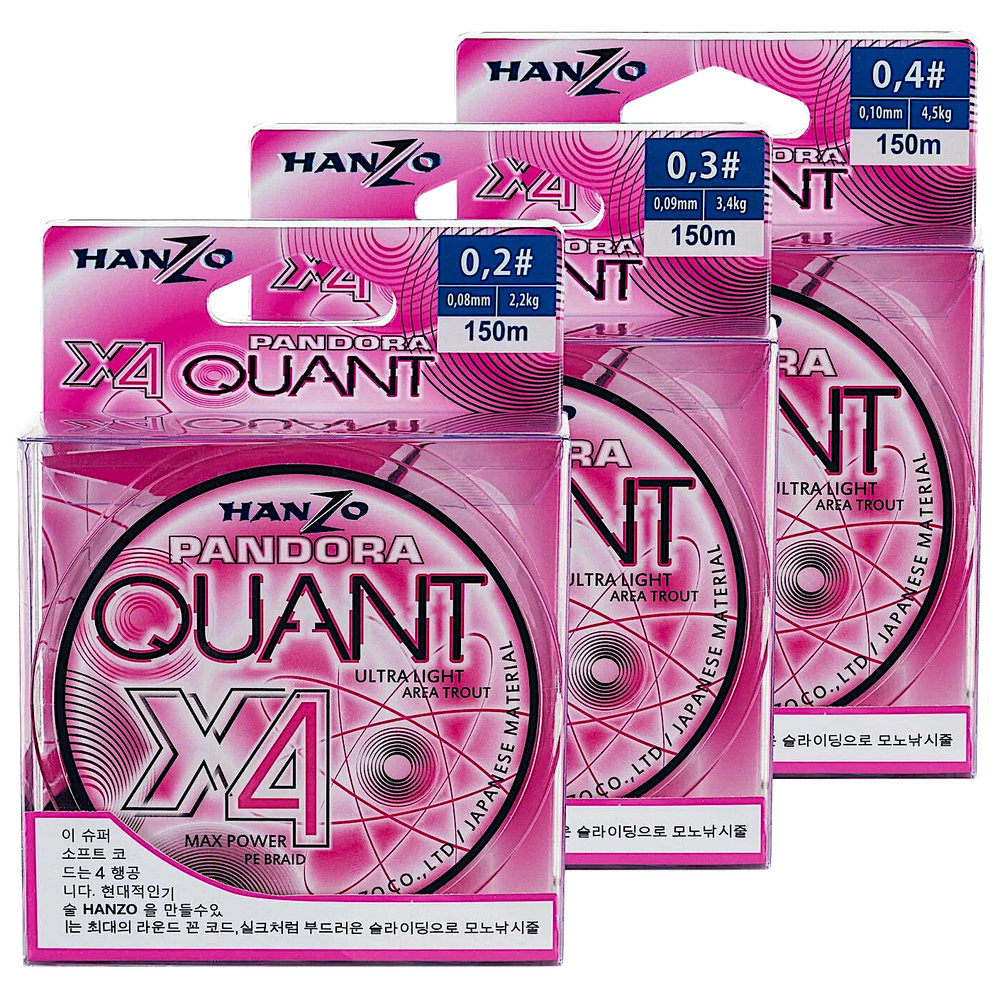 Шнур Hanzo Pandora Quant x4 150м Pink -