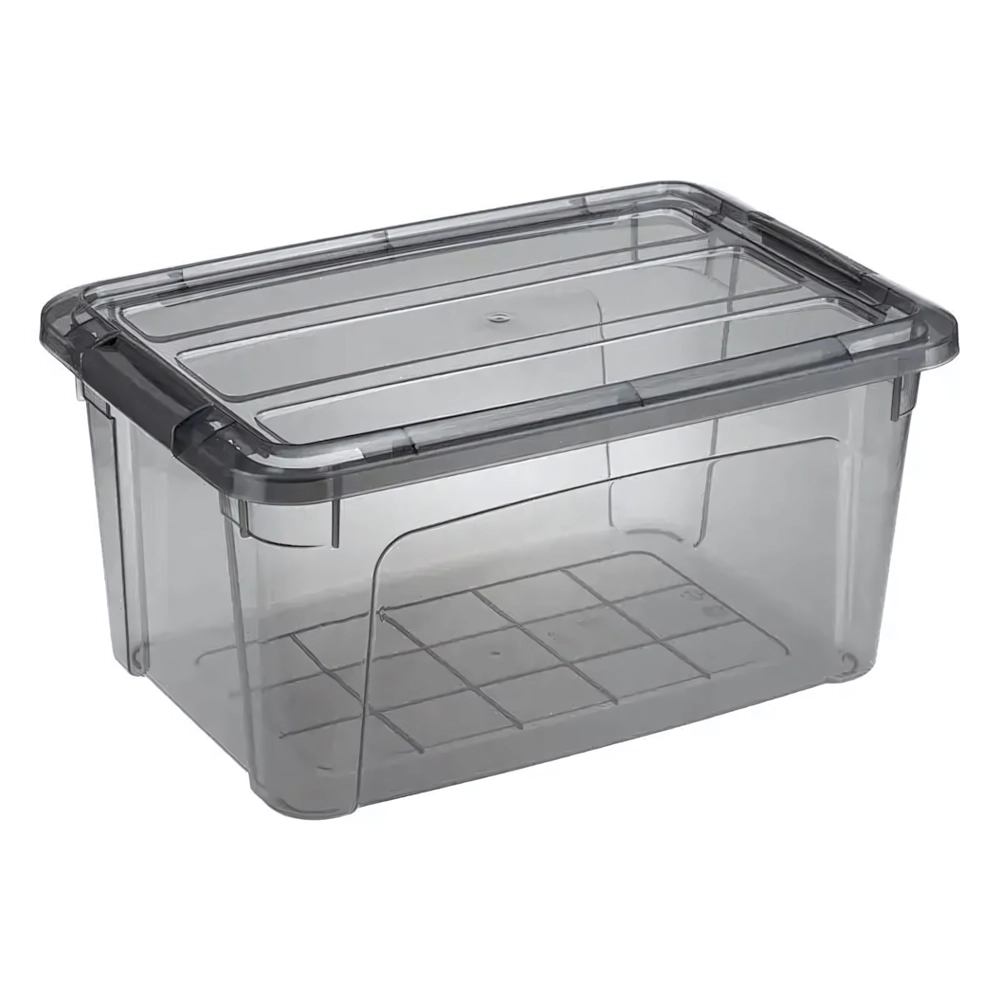 Ящик для хранения с замками КИП 5,7л Черный прозрачный