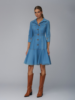 Платье с юбкой гадэ, голубой