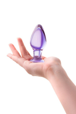 Анальная втулка стеклянная розовая 10 см