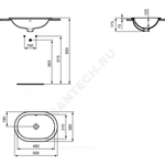 Умывальник мебельный CONNECT 55 без отверстия под смеситель Ideal Standard E504701