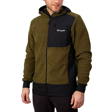 Кофта флисовый Graff 233-P-BL-13 с вставками Коричневые -