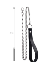 Поводок с карабином для ошейника (Цвет: серебристый с черным)