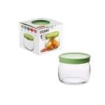 Банка с крышкой ЧЕШНИ 420 мл (зеленая крышка)