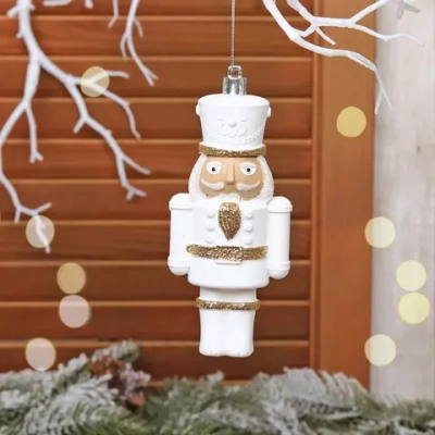 Ёлочная игрушка «Нарядный солдат» 6*3.5*13.5 см, Белый