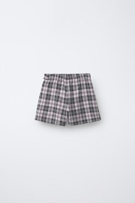 ZARA ЮБКА-ШОРТЫ В КЛЕТКУ, РОЗОВЫЙ