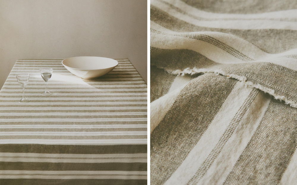 Zara Home скатерть из льна, узор в полоску, 300 200 см