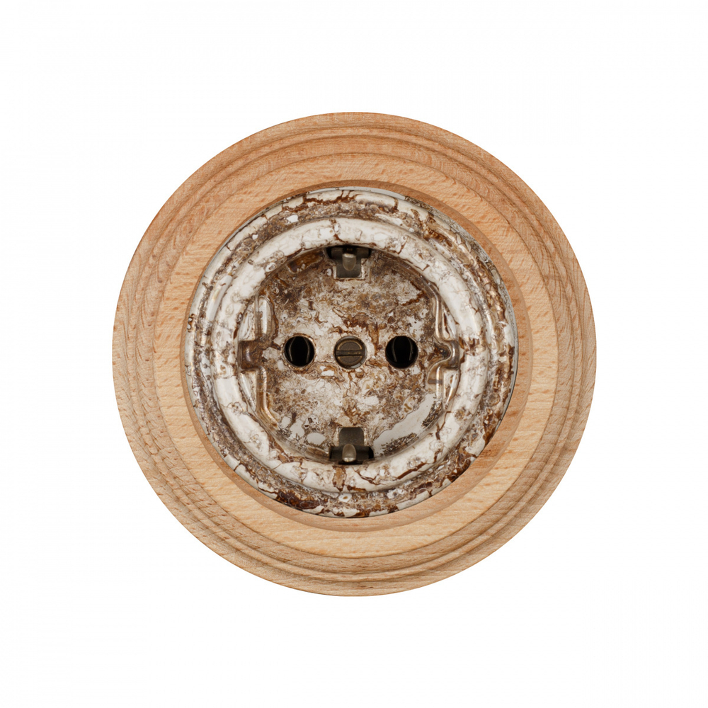 Розетка с З.К., керамика, цвет мрамор B1-101-09