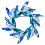 Брошь Fiore Luna ВЕНЕЦ Zircon Crystal XR14425B1 G/BL/S
