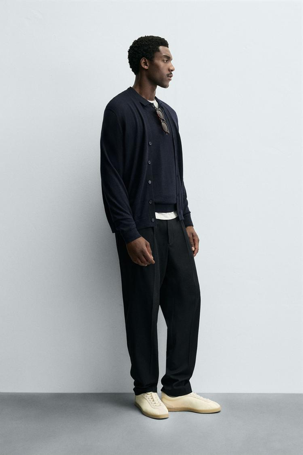 ZARA КАРДИГАН ИЗ 100% ШЕРСТИ, МОРСКОЙ СИНИЙ