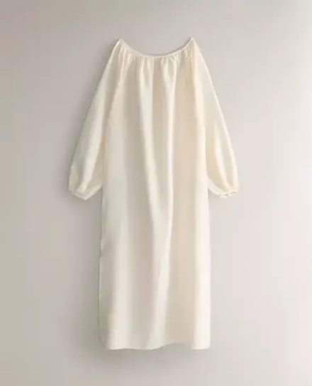ZARA HOME ЛЬНЯНАЯ НОЧНАЯ РУБАШКА, ЭКРЮ