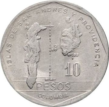 10 песо 1981-1989 Колумбия