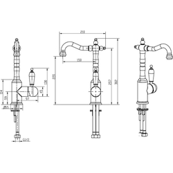 Смеситель для раковины Boheme Tradizionale Oro 282