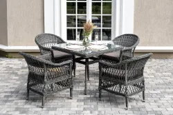 "Сицилия" обеденная группа плетеная, цвет графит