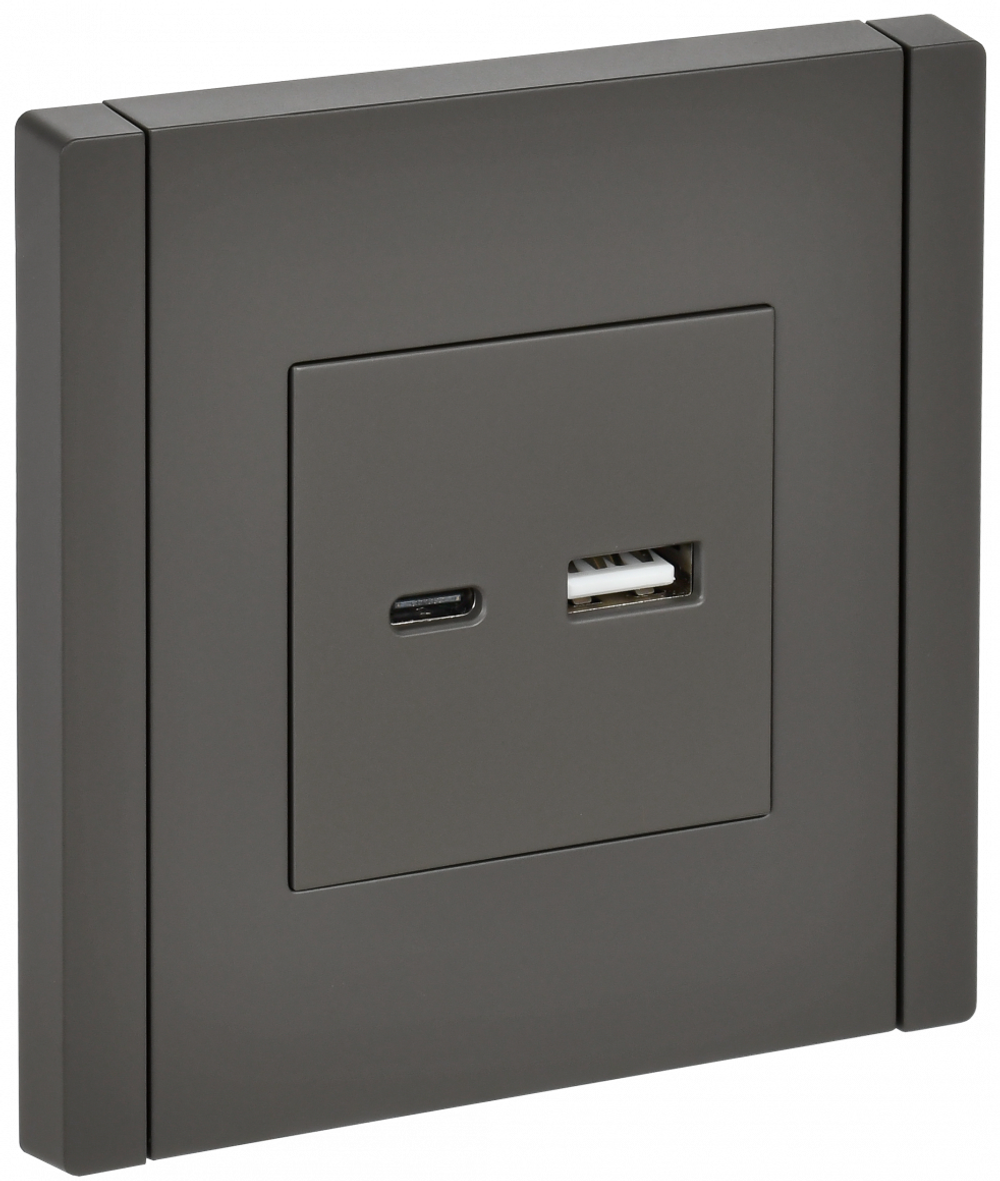 FORTE&PIANO Розетка USB A+C 3,1А FP350 серый IEK