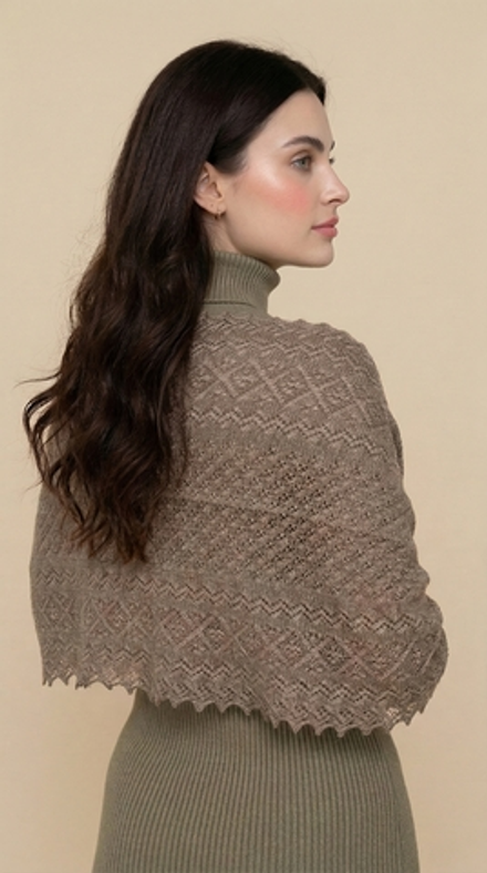 Оренбургский пуховый палантин П3-12040-03 серый