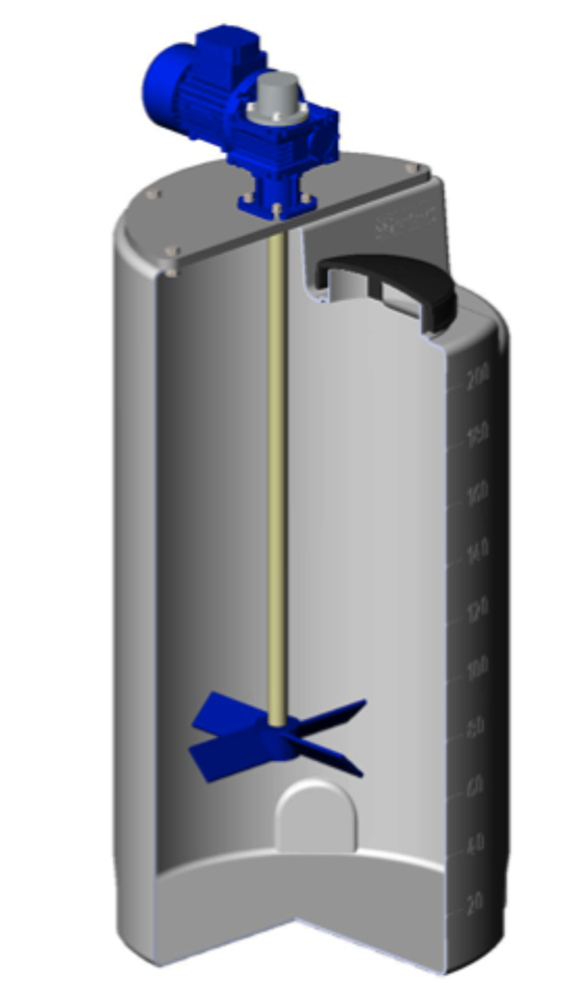 Емкость дозировочная 200 белый с лопастной мешалкой ЭкоПром Дозировочные 200 л. вертикальная цилиндрическая (550x550x1260см;21кг;Белый) - арт.557160