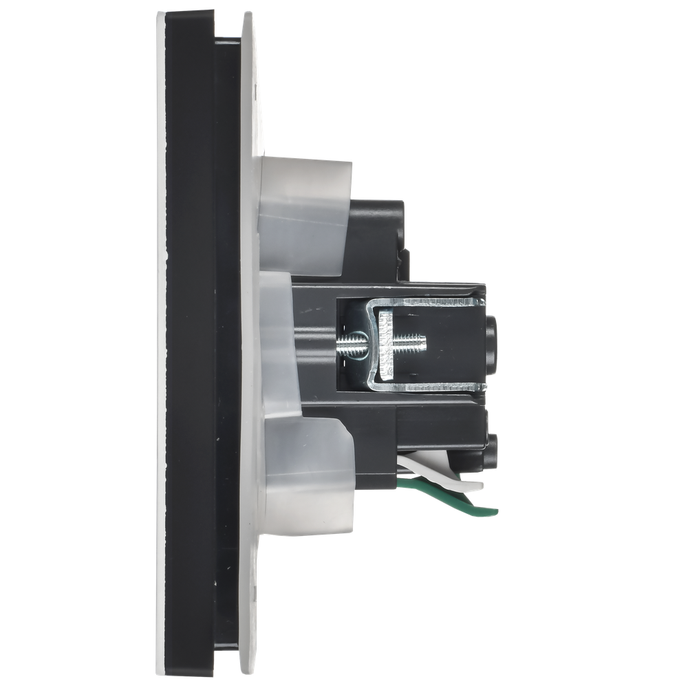 FORTE&PIANO Розетка 1-местная с заземлением с защитными шторками и крышкой винтовое крепление 16А IP44 FP221M металл белый IEK