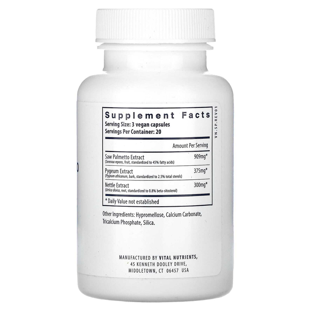 Vital Nutrients, корень крапивы серенои, 60 веганских капсул