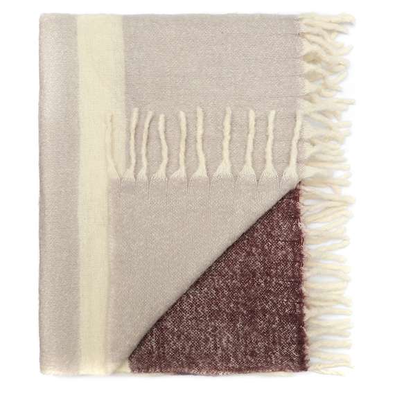 Плед мохеровый over horizon цвета марсала из коллекции trendy ruffles, 130х180 см