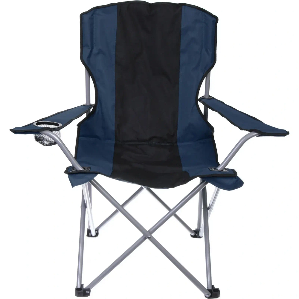 Кресло складное с подлокотниками до 120кг Комфорт 54*54*94см синее