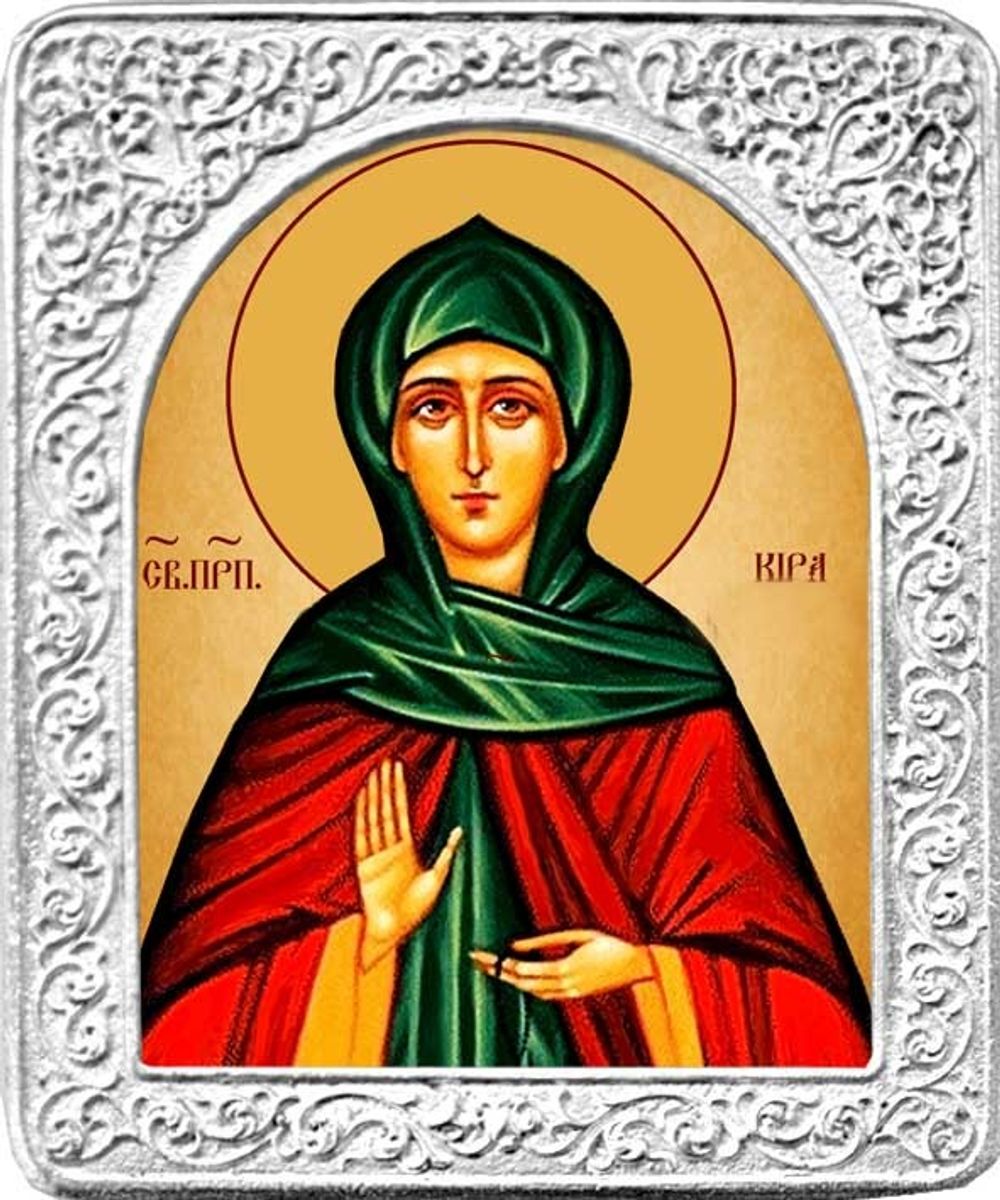 Святая Кира. Маленькая икона в серебряной раме