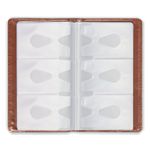 Визитница/кредитница трехрядная BRAUBERG "Cayman", на 96 карт, под кожу крокодила, коричневая, 231762