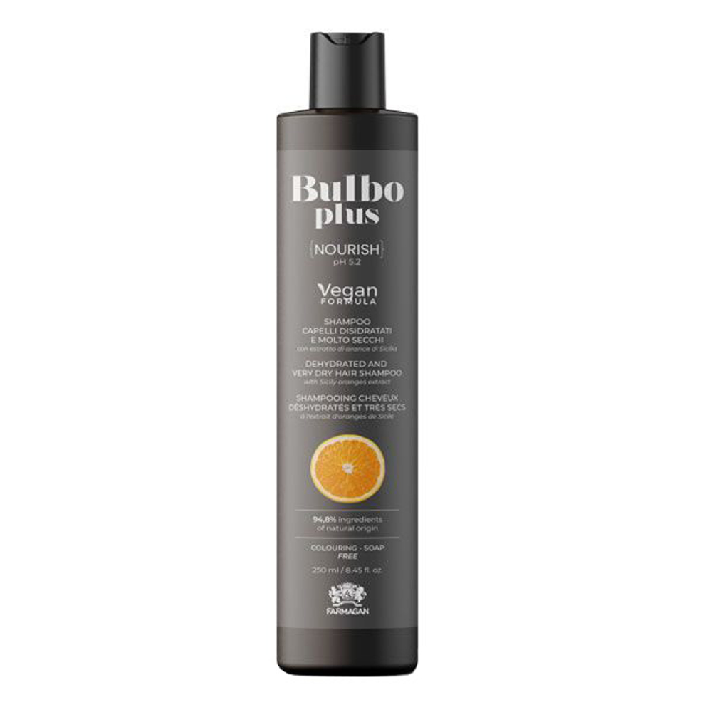Питающий шампунь для обезвоженных и очень сухих волос Farmagan Bulbo Plus Nourish Shampoo 250мл