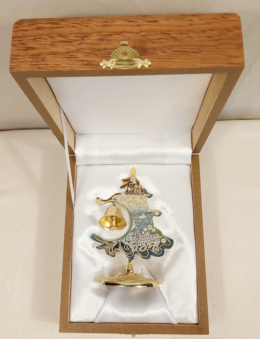 Елка сувенирная "С Новым годом!" с колокольчиком (Златоустовская гравюра)