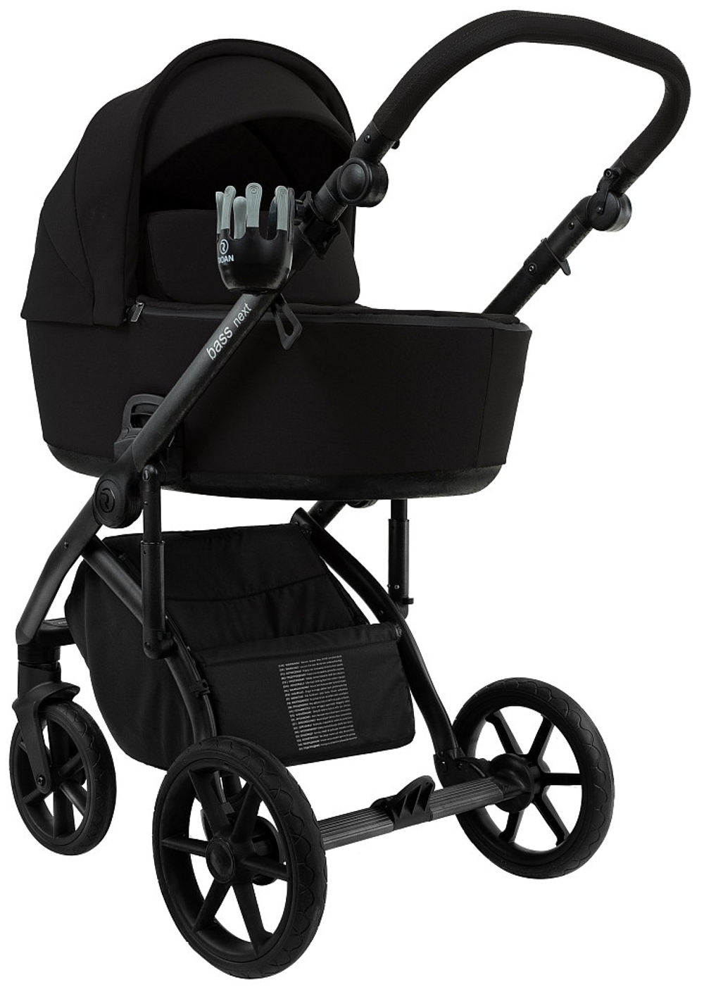Детская коляска Roan Bass Next 2.0 3 в 1 с автокреслом Pituso Baesa Pro Black BSN/40/2 Caviar Black/Black/руч.Black
