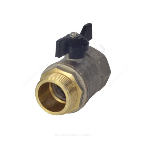 Кран шаровой латунь никель Pride Ду 15 Ру40 ВР/НР полнопроходной бабочка аналог 11б27п1 LD 47.15.В-Н.Б