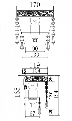 Бра Maytoni DIA890-WL-01-G