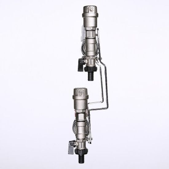 Коллекторный блок Valtec 1"x3/4" 9 выходов с расходомерами (нерж. сталь) VTc.589.EMNX.0609