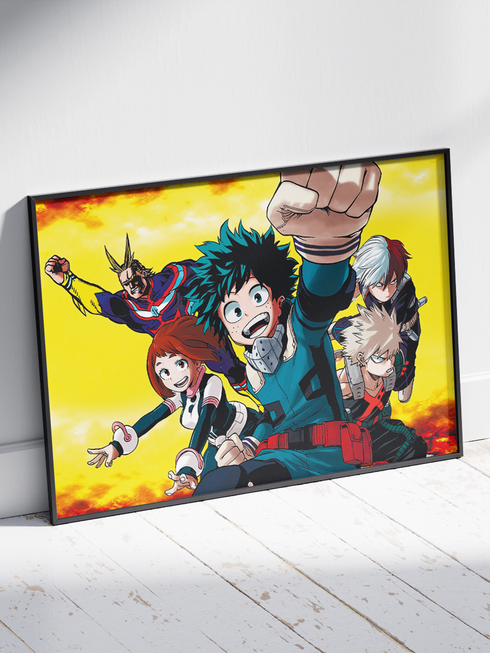 Постер плакат Всемогущий Бакуго Мидория Очако Тодороки My Hero Academia Моя Геройская Академия