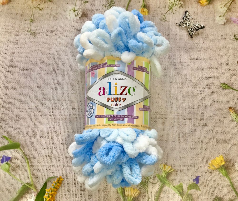 Пряжа ALIZE &quot;Puffy color&quot;.