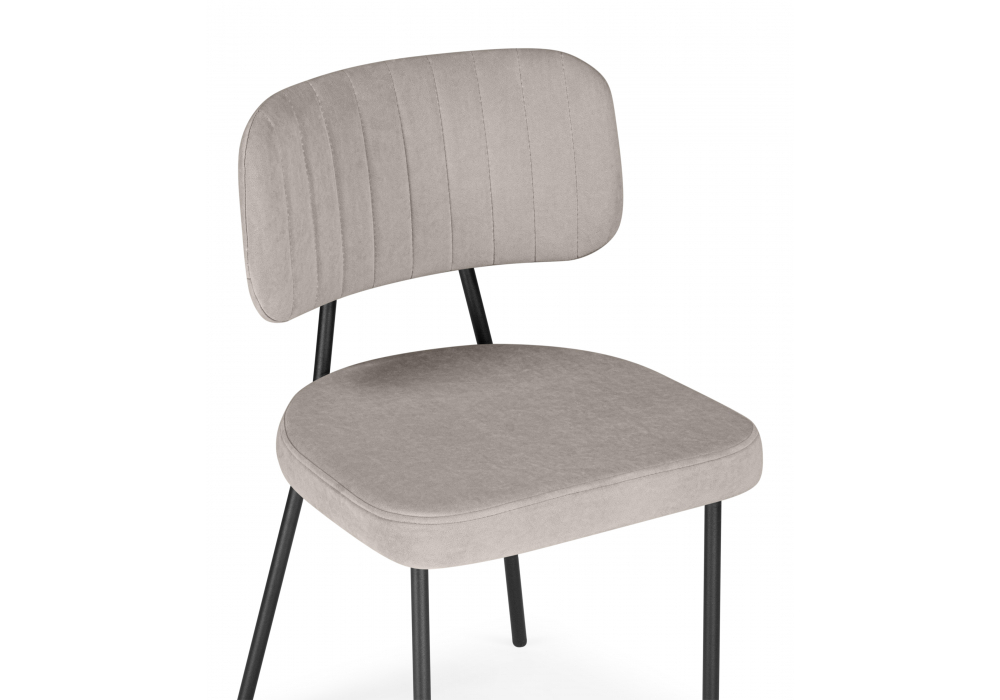 Стул на металлокаркасе Woodville Вакао латте brendy smoke 04, черный, ножки черные