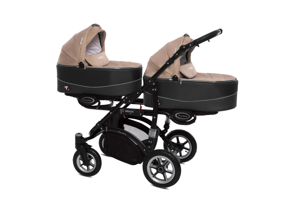 Коляска для двойни BabyActive Twinny Premium 2 в 1 (Бежевый)