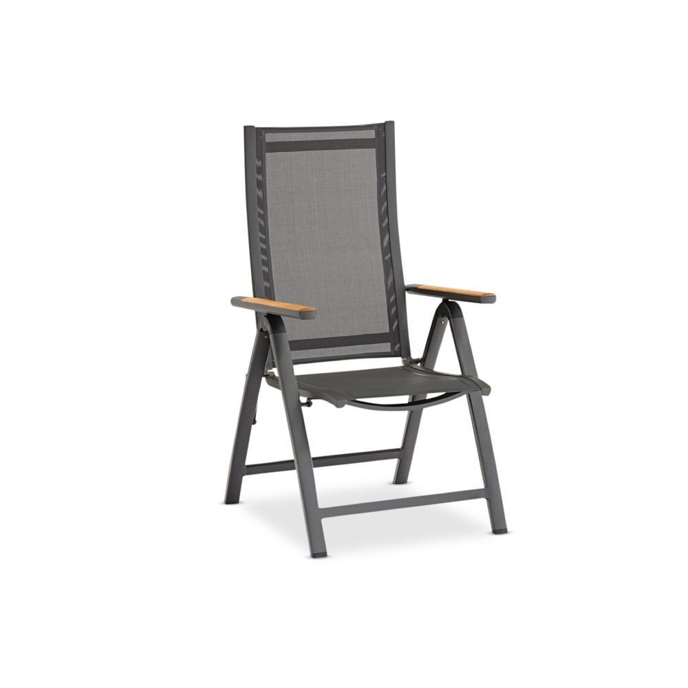 Timra T-R, комплект обеденной мебели антрацит/натуральный, алюминий/тик