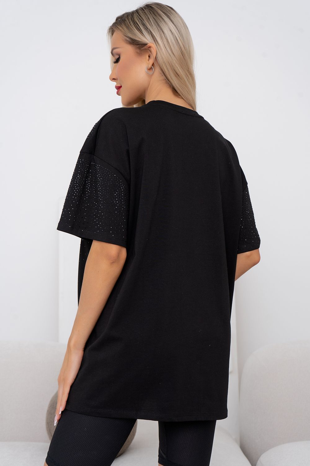 Футболка (черный/стразы) Фб11-125/4 Nikol