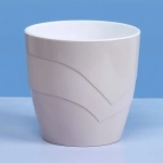 Кашпо для цветов пластиковое 4,5л d-20см «Грация» со вставкой льняной