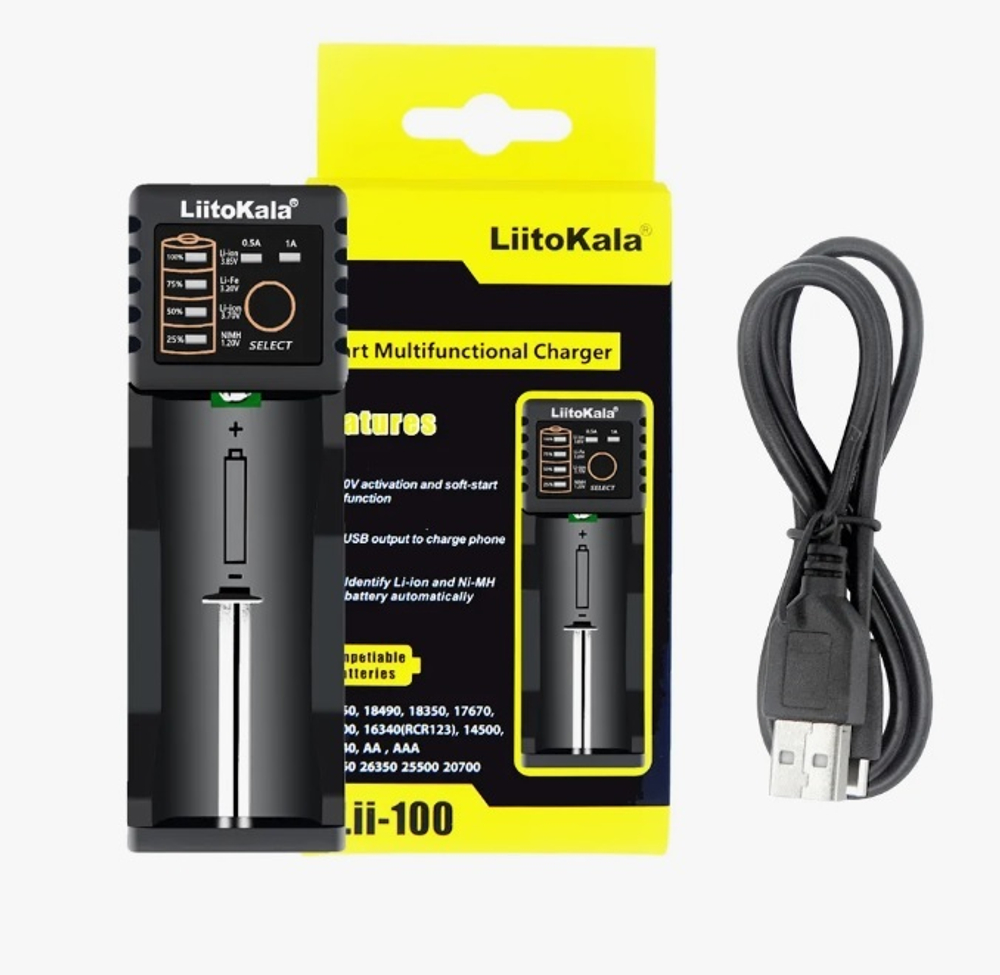 Зарядное устройство USB на 1 АКБ 18650 LiitoKala Lii-100