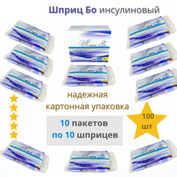 ШПРИЦ БО 0,5 мл 31G 8мм инсулиновый для ботулинотерапии 100шт