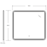 Зеркало Cezares Duet 90 CZR-SPC-DUET-900-800-LED-TCH с подсветкой с лазерной гравировкой и сенсорным выключателем