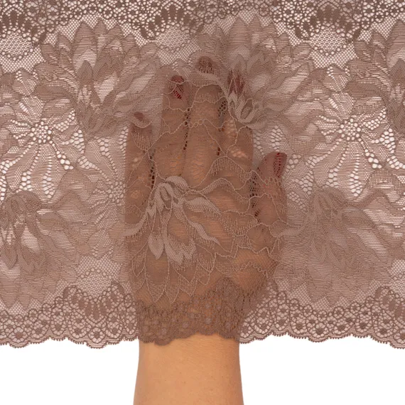 Кружево эластичное кофе 23 см