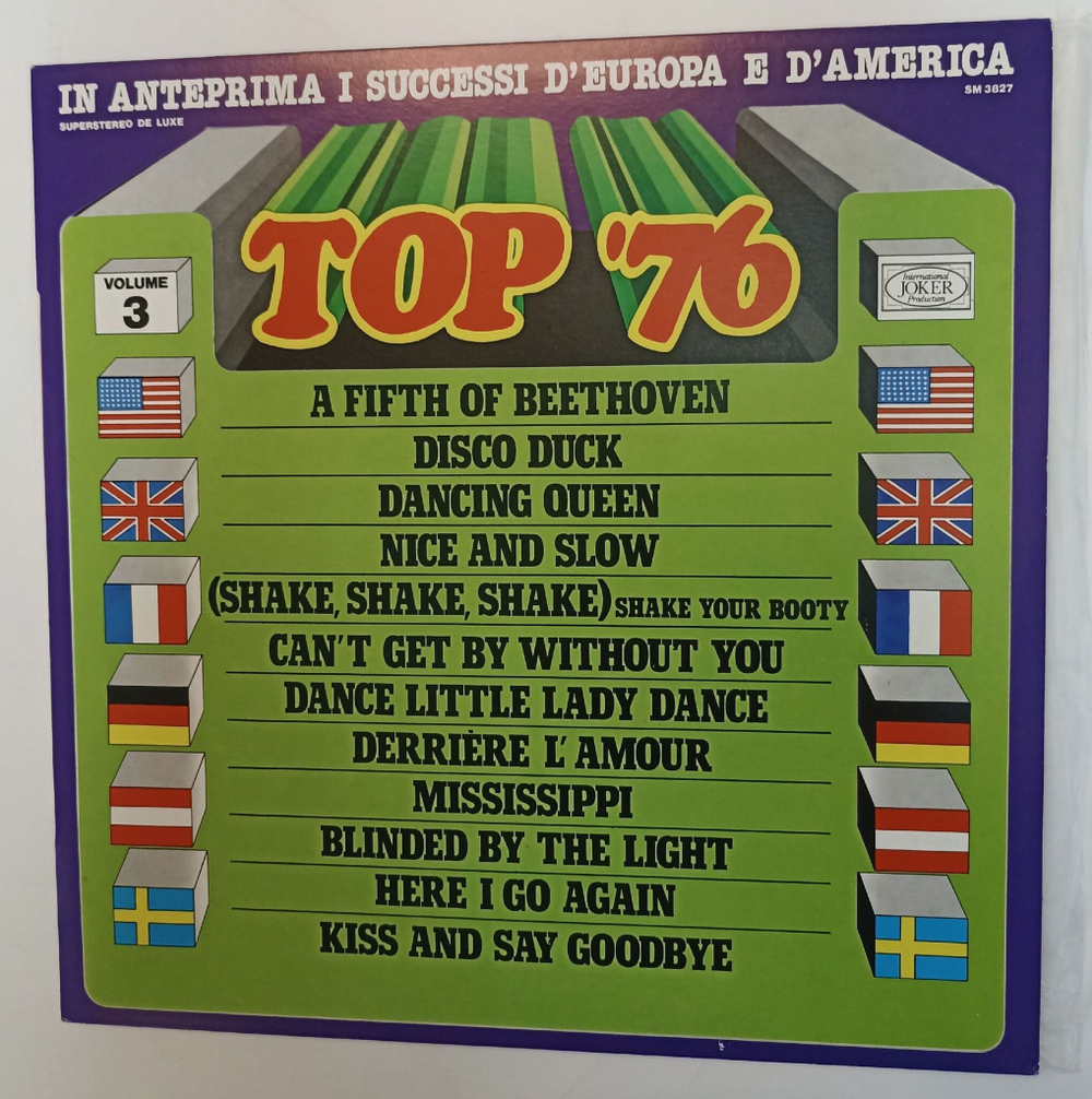 Винтажная виниловая пластинка LP Сборник Top 76 Volume 3 (Италия 1976)