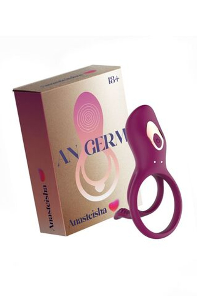 Сливовое эрекционное виброкольцо кольцо AN Germ (Цвет: красный)